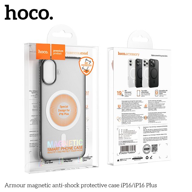 HOCO Armour magnetinis apsauginis dėklas telefonui iPhone 16