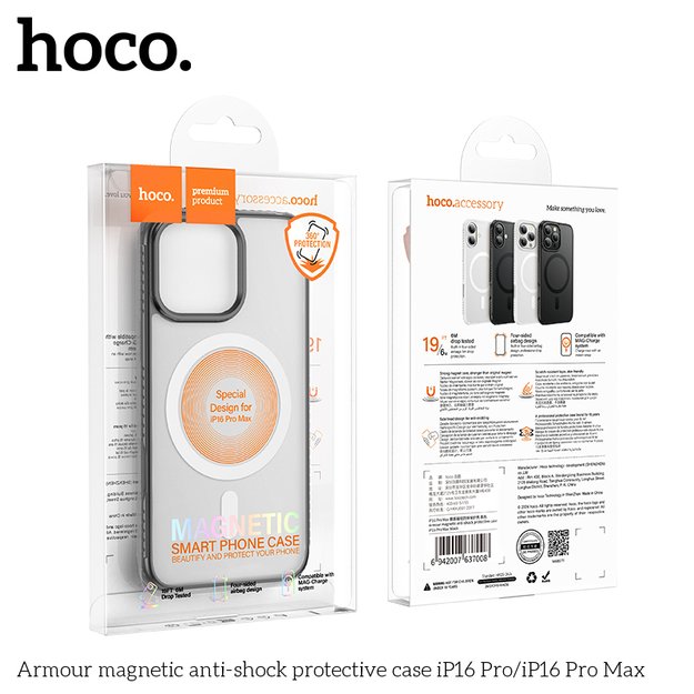 HOCO Armour magnetinis apsauginis dėklas telefonui iPhone 16 pro