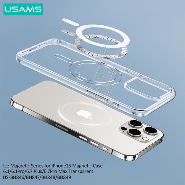 USAMS BH849 Ice-Magnet dėklas telefonui iPhone 15promax