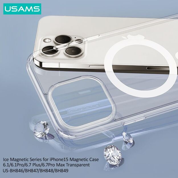 USAMS BH849 Ice-Magnet dėklas telefonui iPhone 15promax