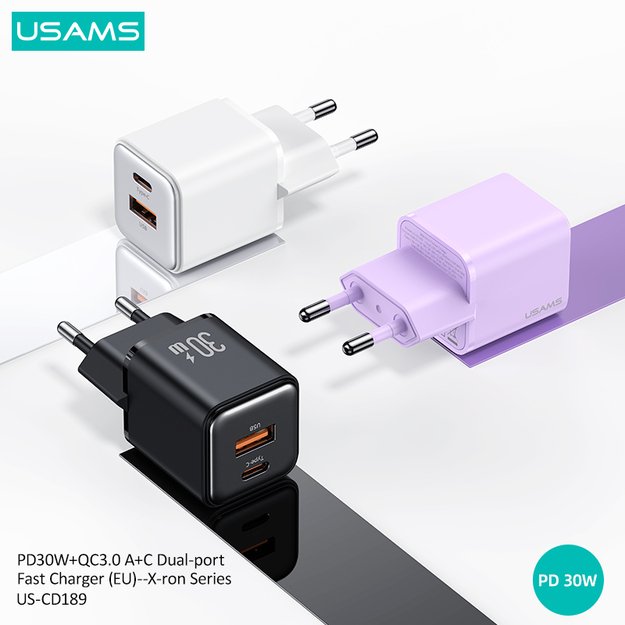 USAMS CC189 30W PD QC USB A+C 