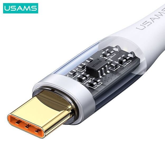 USAMS Icy Series, 66W, USB to type-C, greito krovimo ir duomenų laidas, juodas